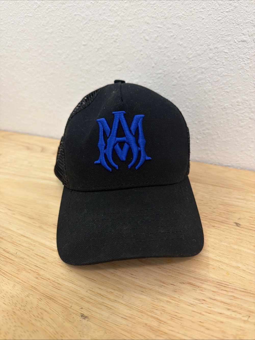 Amiri Black Logo Trucker Cap